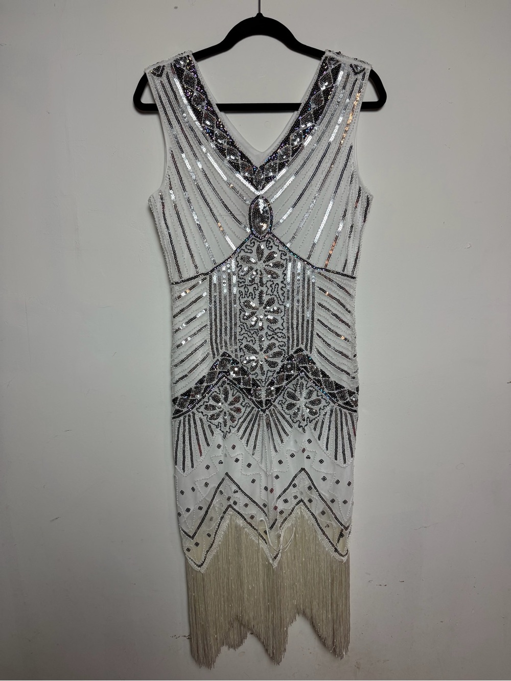 Beaded Dress Sequin Fringe Gatsby Art Deco Wedding Bride Bachelorette Holiday